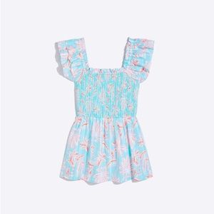 NWT Vineyard Vines Cay Coral/Orange Floral Smocked Top Blouse